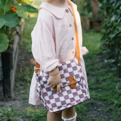 Olli Ella Indoor Play|Doll Accessories|Carrie Convertible Changing Set - Plum Check