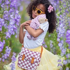 Olli Ella Indoor Play|Doll Accessories|Carrie Convertible Changing Set - Plum Check