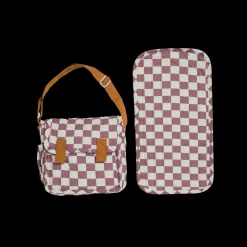 Olli Ella Indoor Play|Doll Accessories|Carrie Convertible Changing Set - Plum Check