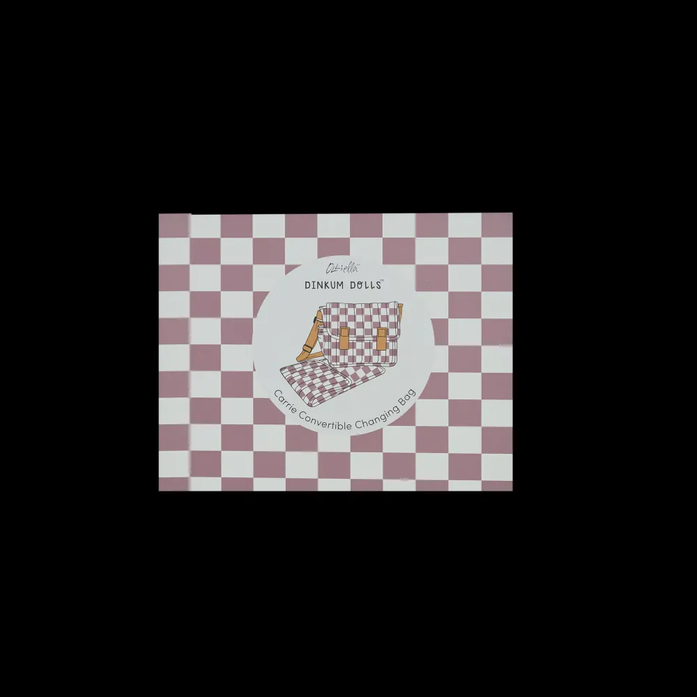 Olli Ella Indoor Play|Doll Accessories|Carrie Convertible Changing Set - Plum Check