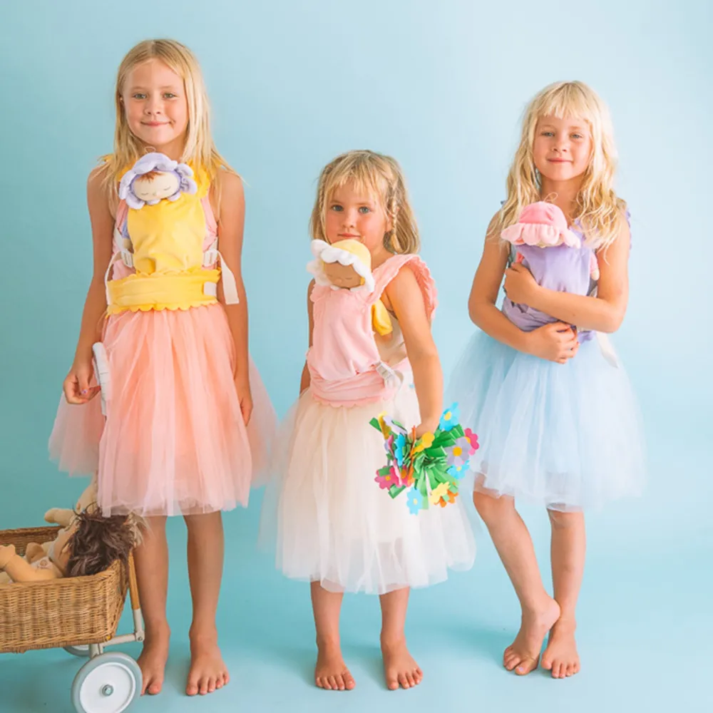 Olli Ella Doll Accessories|Indoor Play|Dinkum Dolls Petal Carrier - Fuchsia
