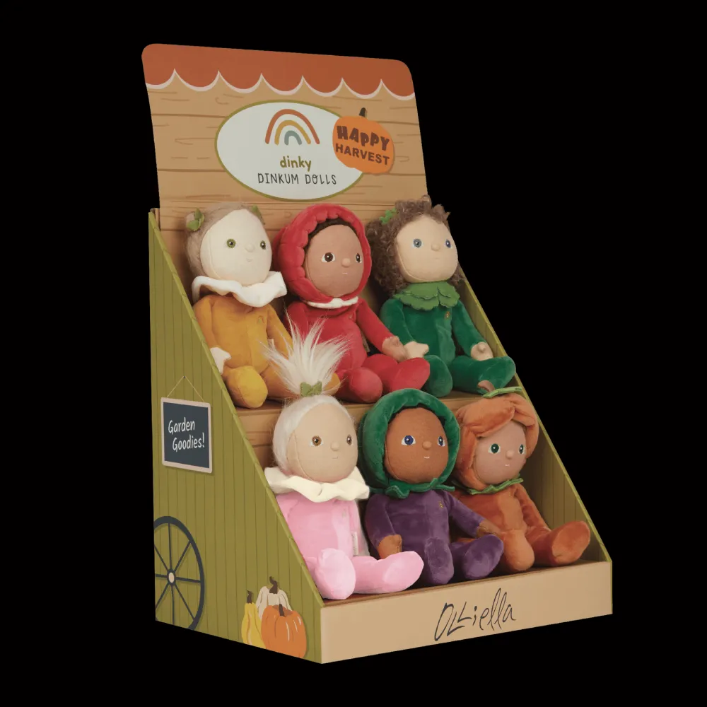 Olli Ella Soft Toys|Small World Play|Dinky Dinkums Happy Harvest - Multi Pack