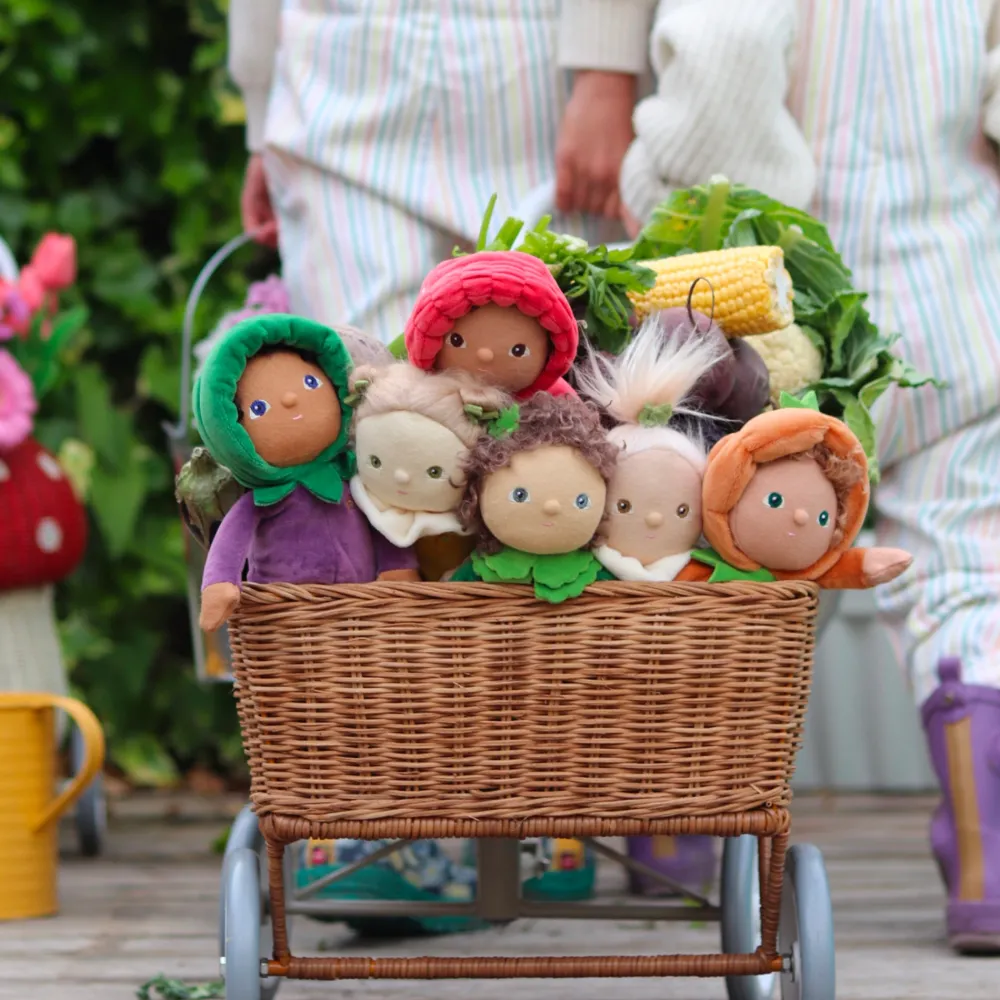 Olli Ella Soft Toys|Small World Play|Dinky Dinkums Happy Harvest - Ellis Eggplant