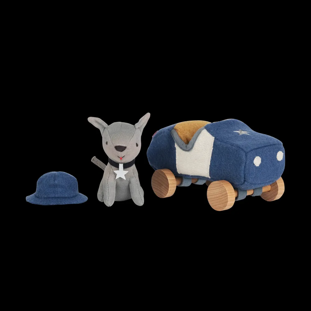 Olli Ella Indoor Play|Small World Play|Holdie Dog-Go - Officer - Blue