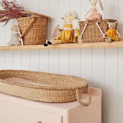 Olli Ella Nursery|Changing Baskets|Luxe Organic Cotton Liner - Rose