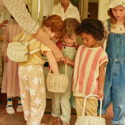 Olli Ella Outdoor Play|To Carry|Mini Chari Rattan Bag - Chalk