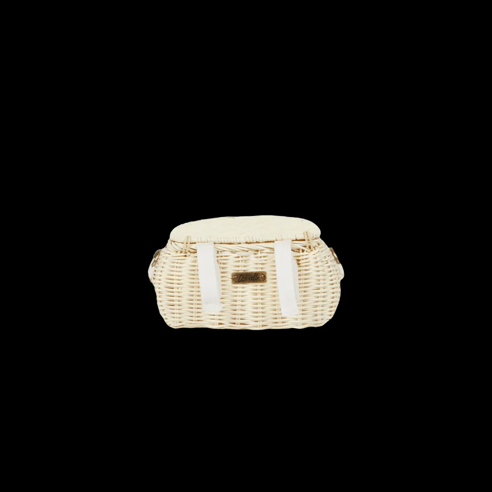 Olli Ella Outdoor Play|To Carry|Mini Chari Rattan Bag - Chalk