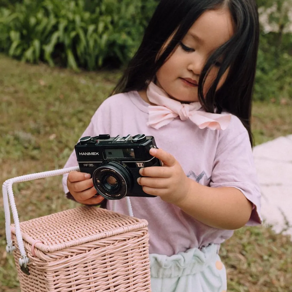 Olli Ella Outdoor Play|For Storage|Piki Rattan Basket - Rose
