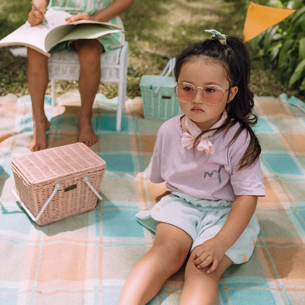 Olli Ella Outdoor Play|For Storage|Piki Rattan Basket - Rose