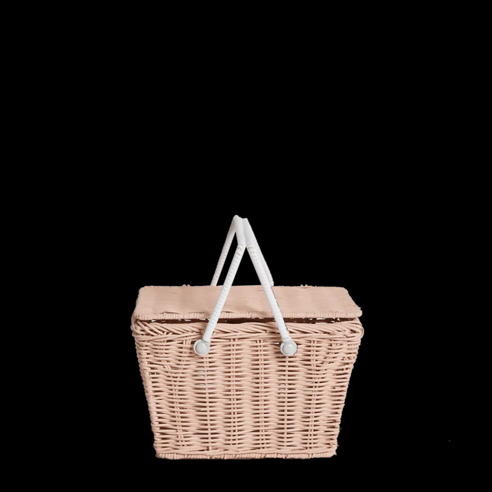Olli Ella Outdoor Play|For Storage|Piki Rattan Basket - Rose