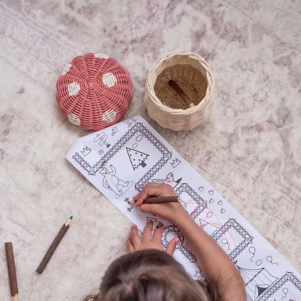 Olli Ella Indoor Play|For Storage|Porcini Basket - Musk