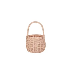 Olli Ella Outdoor Play|To Carry|Rattan Berry Basket - Rose