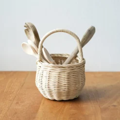 Olli Ella Outdoor Play|To Carry|Rattan Berry Basket - Straw