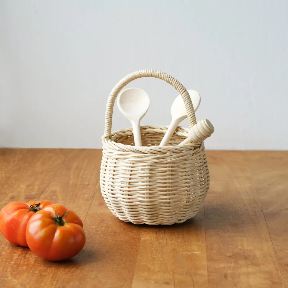 Olli Ella Outdoor Play|To Carry|Rattan Berry Basket - Straw