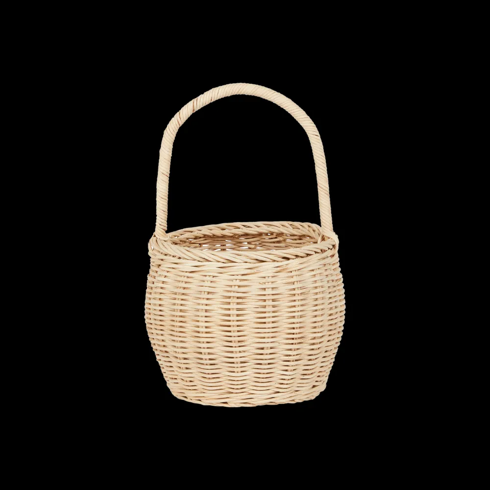 Olli Ella Outdoor Play|To Carry|Rattan Big Berry Basket - Straw