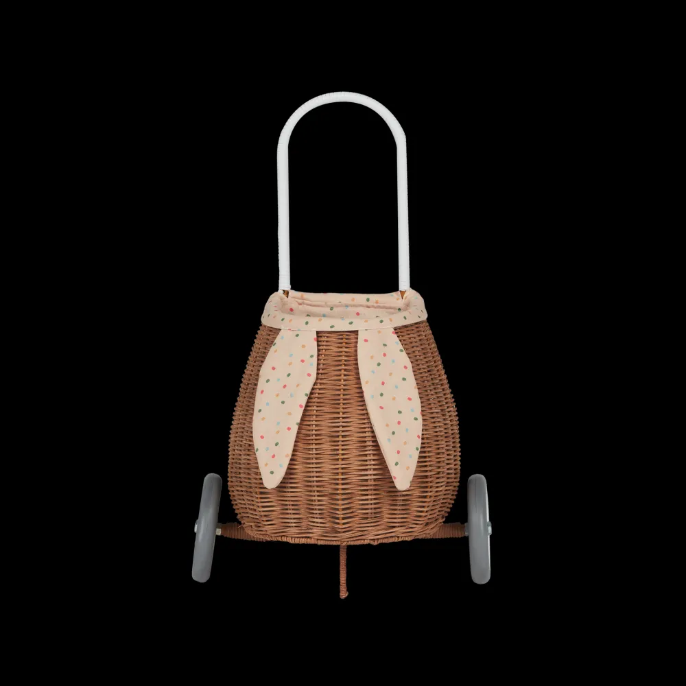 Olli Ella Outdoor Play|Rattan Bunny Luggy with Lining - Gumdrop