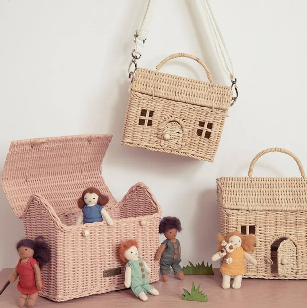 Olli Ella Outdoor Play|For Storage|Rattan Casa Clutch - Straw