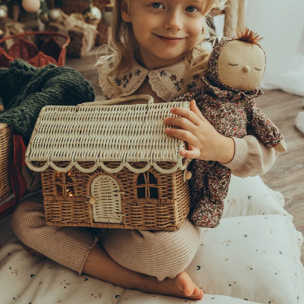 Olli Ella Outdoor Play|For Storage|Rattan Gingerbread Casa Clutch