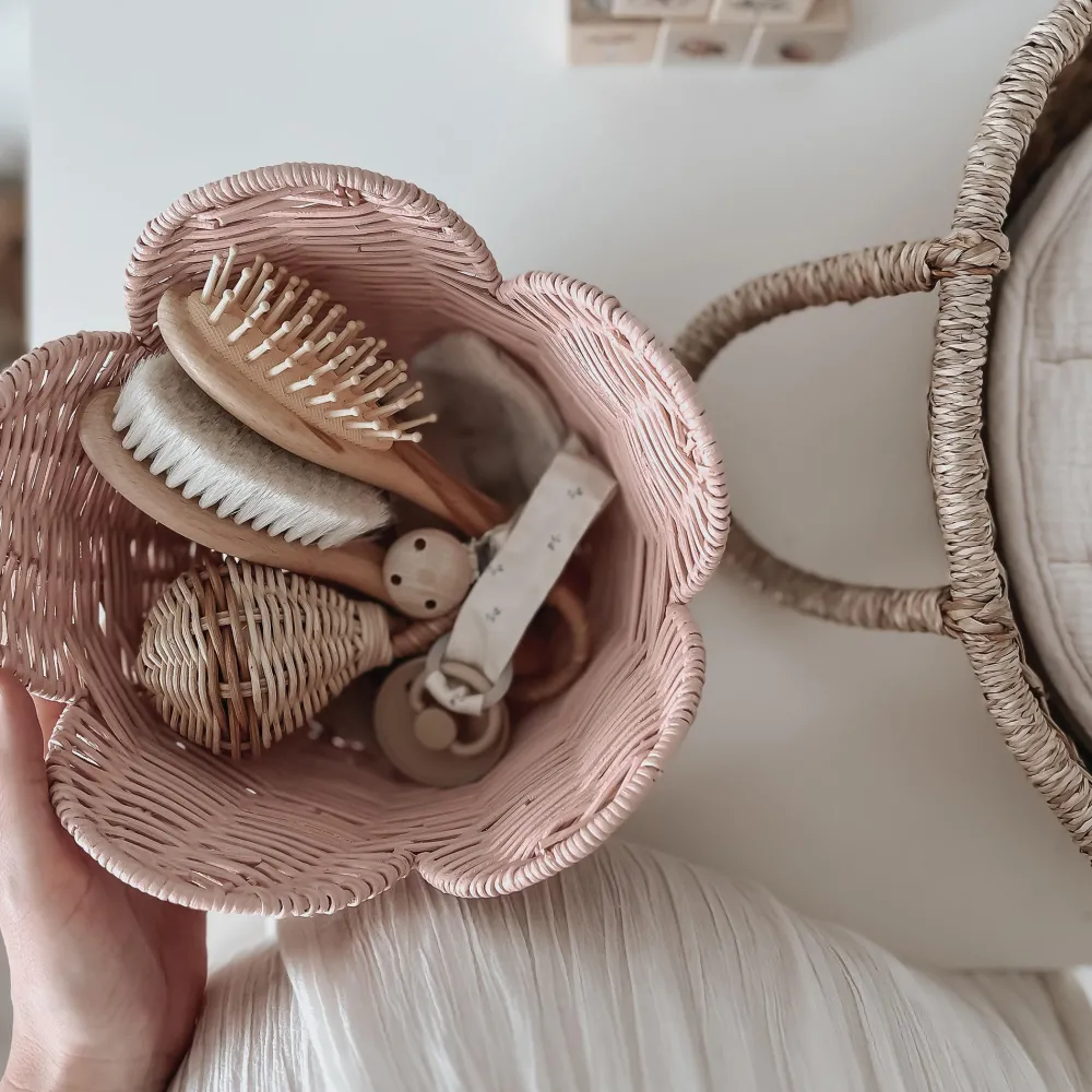 Olli Ella Nursery|For Storage|Rattan Lily Basket Set - Blush