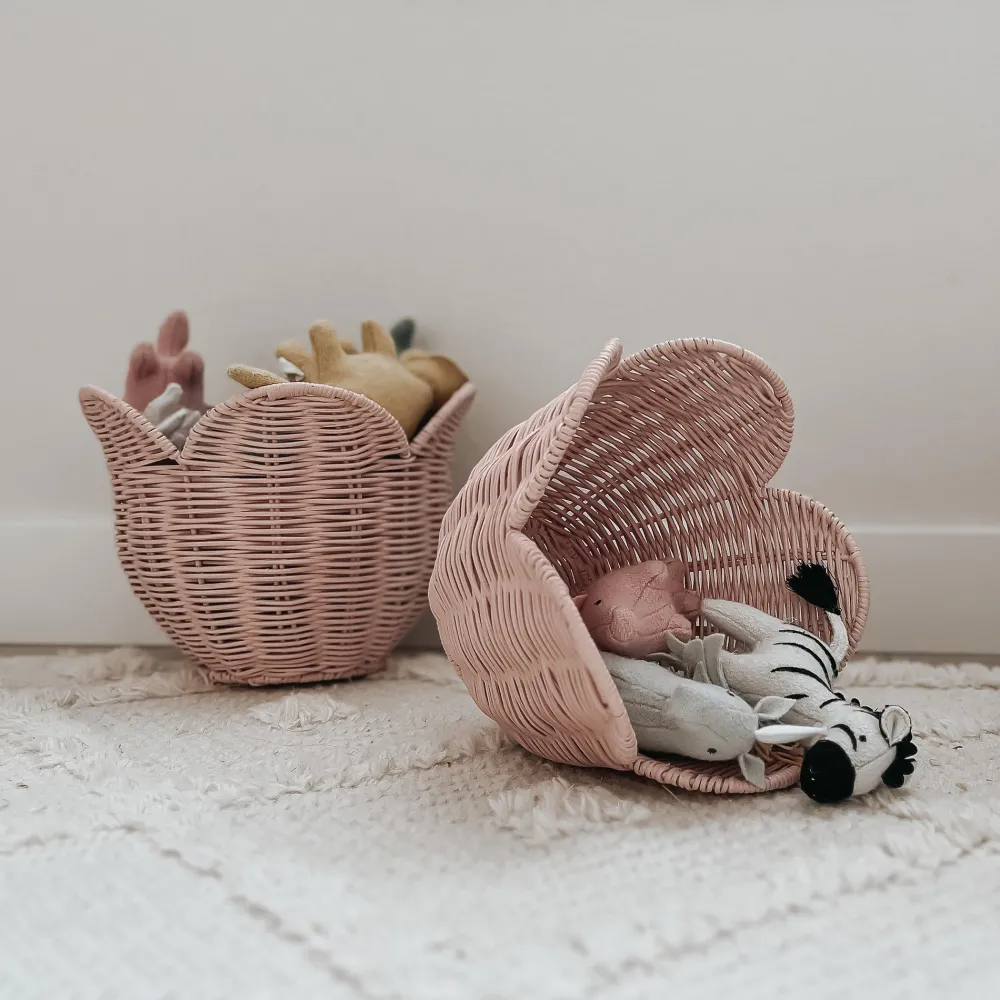 Olli Ella Nursery|For Storage|Rattan Lily Basket Set - Blush