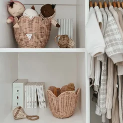 Olli Ella Nursery|Rattan Lily Basket Set - Seashell Pink