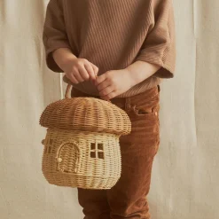 Olli Ella Outdoor Play|For Storage|Rattan Mushroom Basket - Natural