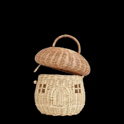 Olli Ella Outdoor Play|For Storage|Rattan Mushroom Basket - Natural
