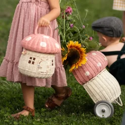 Olli Ella Outdoor Play|For Storage|Rattan Mushroom Luggy - Musk
