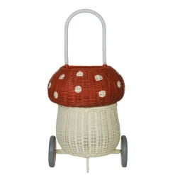 Olli Ella Outdoor Play|For Storage|Rattan Mushroom Luggy - Red