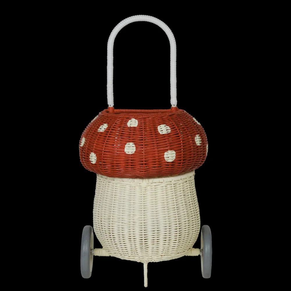 Olli Ella Outdoor Play|For Storage|Rattan Mushroom Luggy - Red