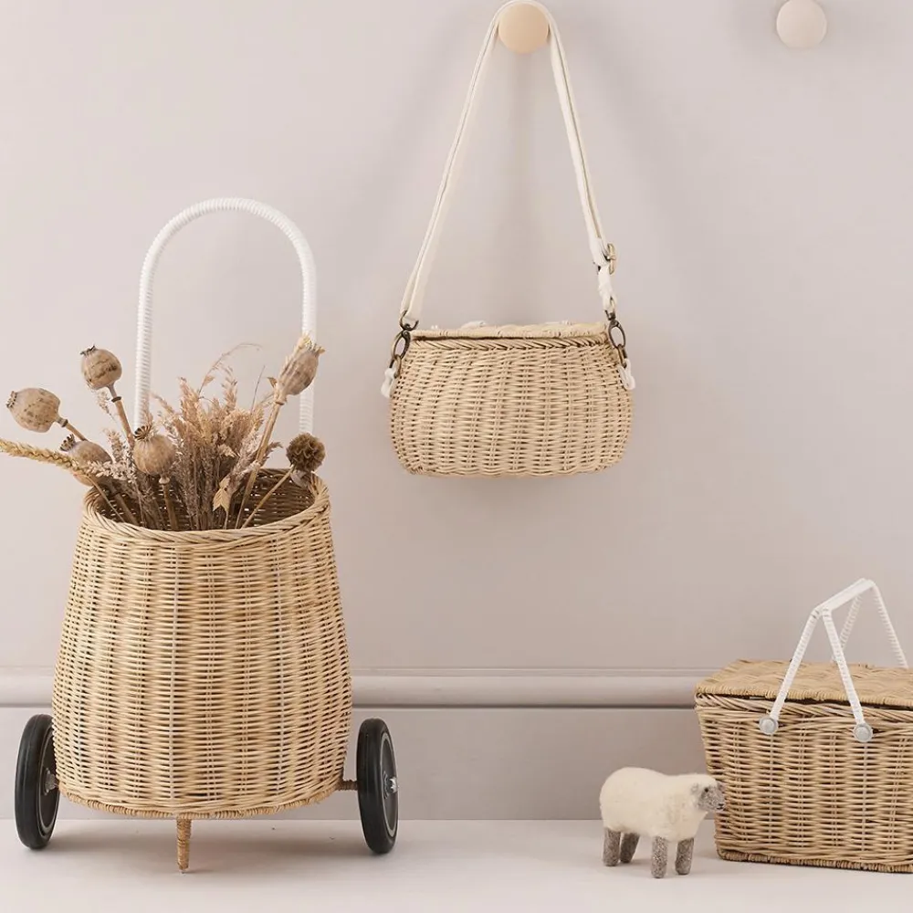Olli Ella On Wheels|Outdoor Play|Rattan Original Luggy - Straw