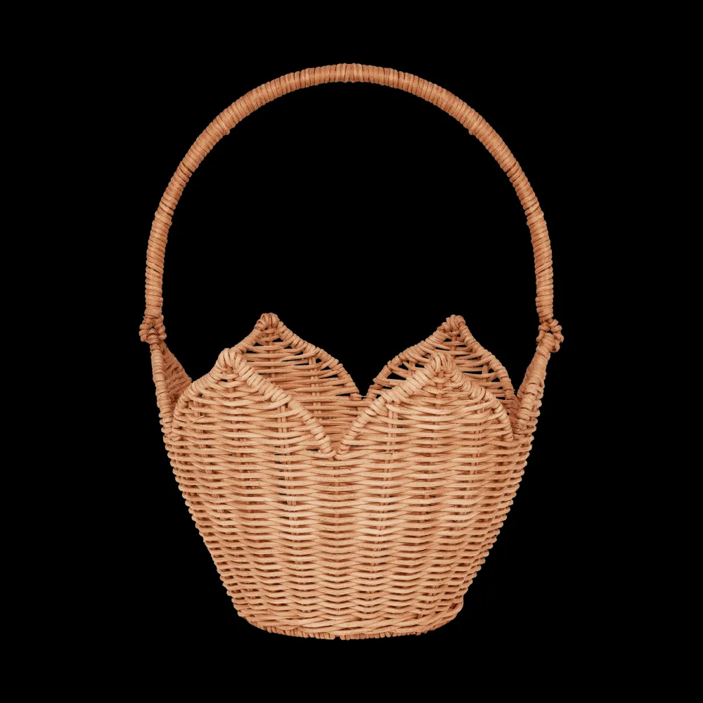 Olli Ella Outdoor Play|To Carry|Rattan Poinsettia Carry Basket - Natural