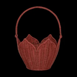 Olli Ella Outdoor Play|To Carry|Rattan Poinsettia Carry Basket - Red