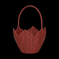 Olli Ella Outdoor Play|To Carry|Rattan Poinsettia Carry Basket - Red