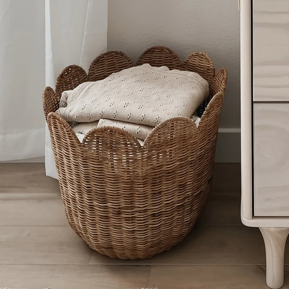 Olli Ella Nursery|Rattan Tulip Basket - Natural