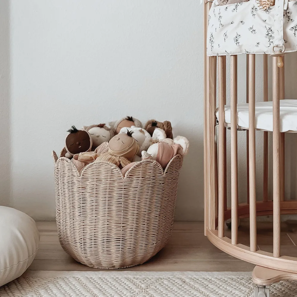 Olli Ella For Storage|Nursery|Rattan Tulip Basket - Nude