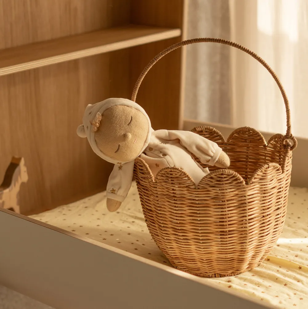 Olli Ella Nursery|Rattan Tulip Carry Basket - Natural