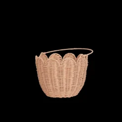 Olli Ella Nursery|Rattan Tulip Carry Basket - Seashell Pink