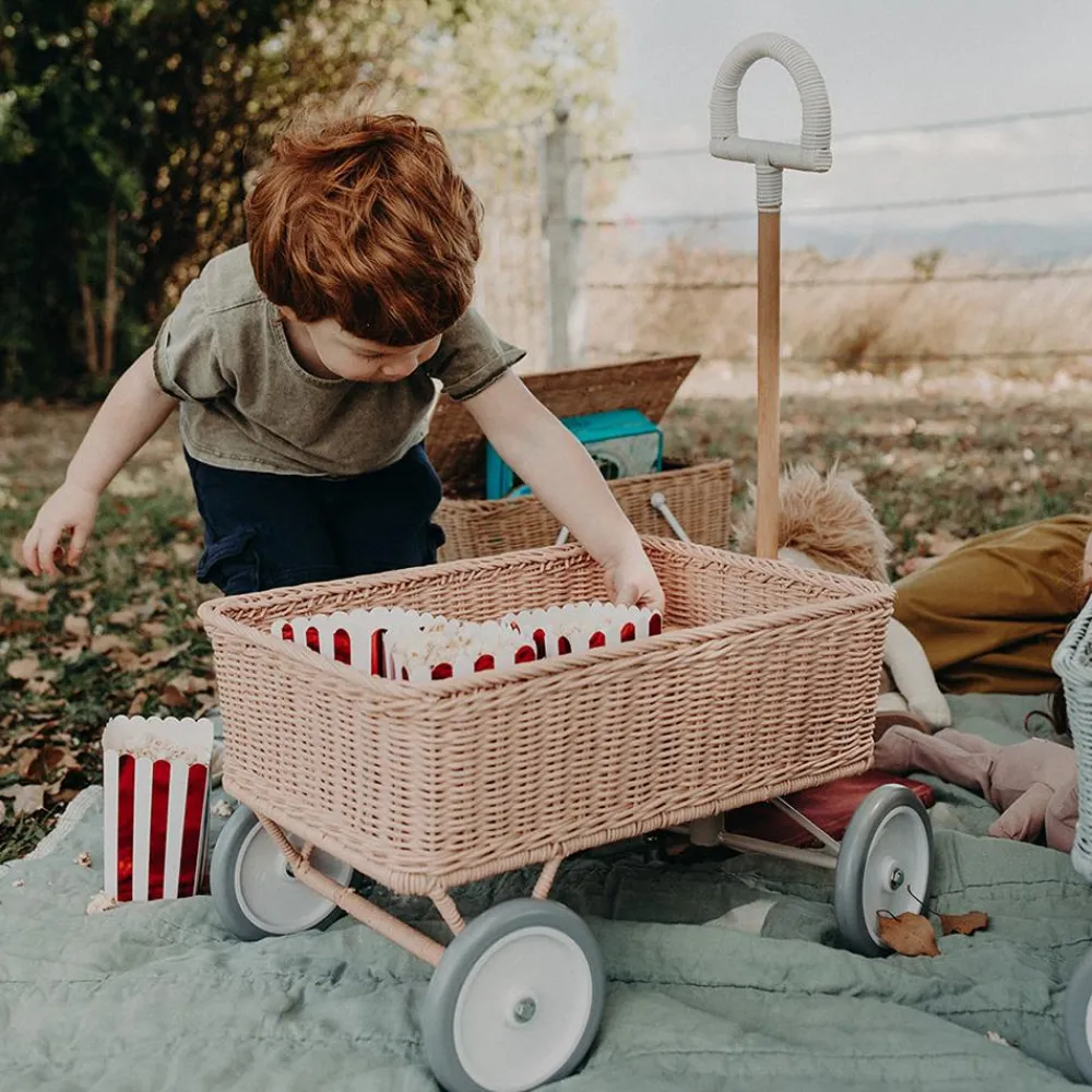 Olli Ella Outdoor Play|On Wheels|Rattan Wonder Wagon - Rose