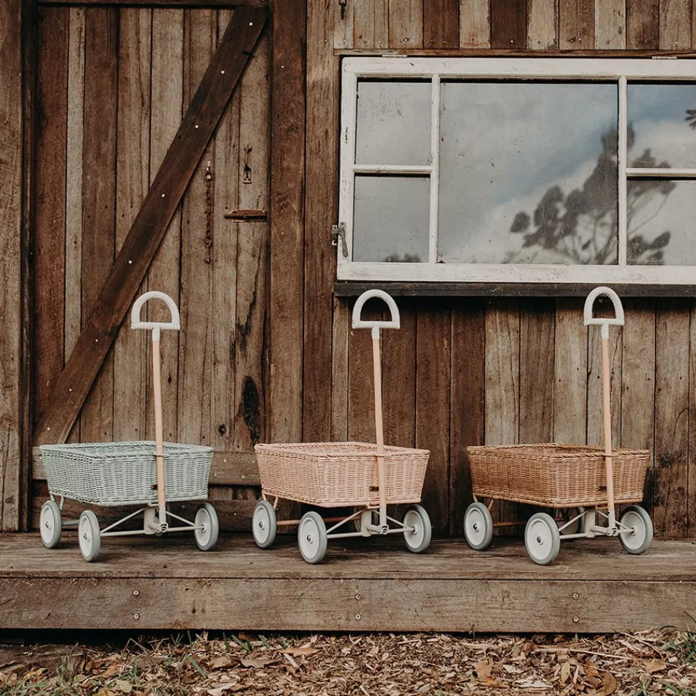 Olli Ella Outdoor Play|On Wheels|Rattan Wonder Wagon - Rose