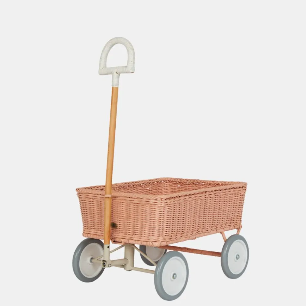 Olli Ella Outdoor Play|On Wheels|Rattan Wonder Wagon - Rose