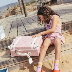 Olli Ella Travel|Travel Bags|See-Ya Suitcase - Pink Daisies