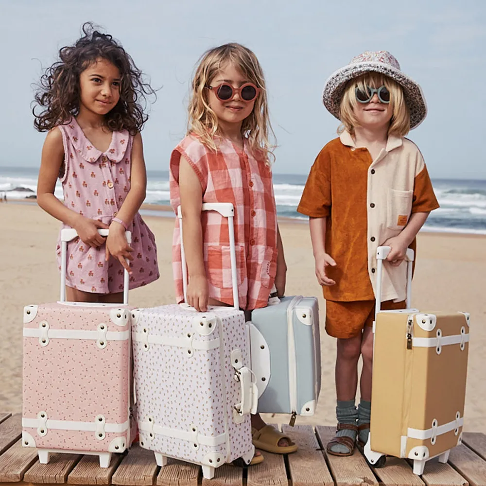 Olli Ella Travel|Travel Bags|See-Ya Suitcase - Pink Daisies