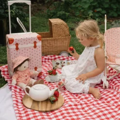 Olli Ella Travel|Travel Bags|See-ya Suitcase - Strawberry