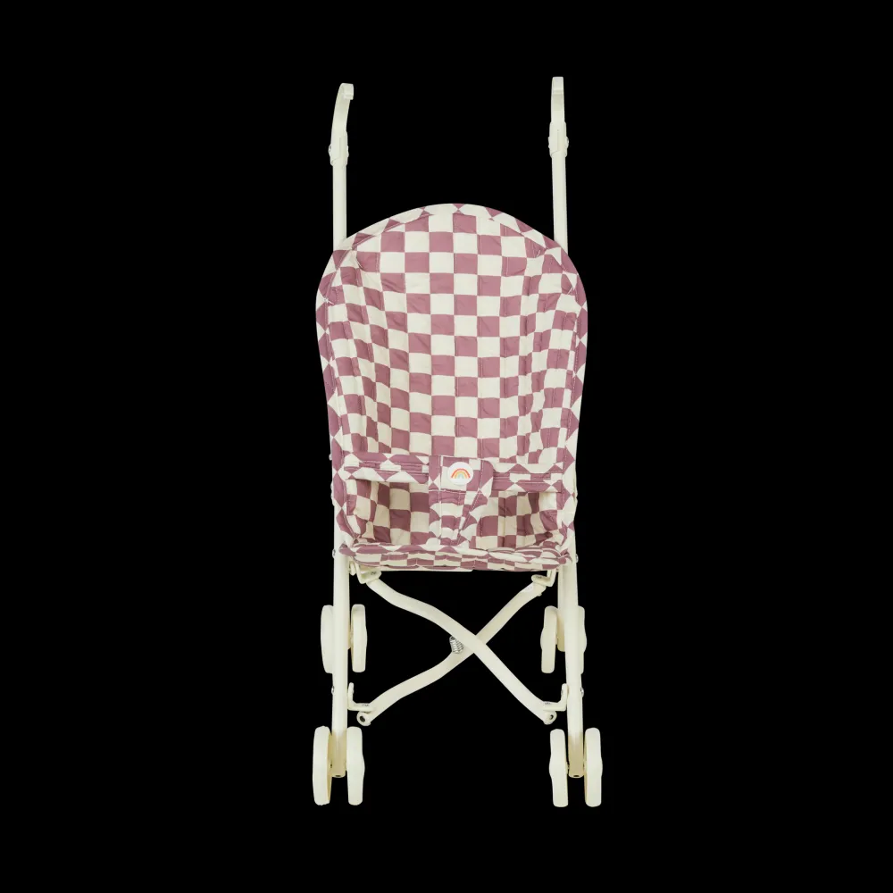 Olli Ella Indoor Play|Doll Accessories|Sollie Stroller - Plum Check