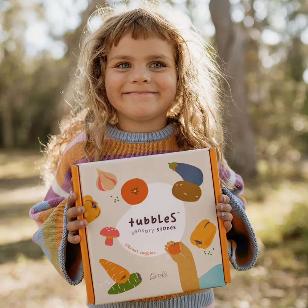 Olli Ella Craft & Activity|Outdoor Play|Tubbles - Sensory Stones - Vibrant Veggies